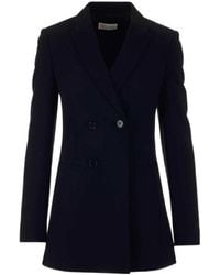 RED Valentino - Double-Breasted Peak Lapel Long Blazer - Lyst