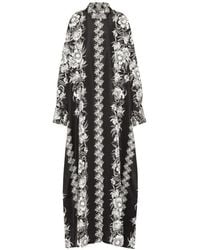 Valentino - Floral Printed Long-Sleeved Dress - Lyst