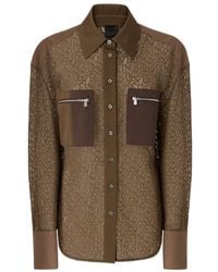 Pinko - Lace-Panel Zip-Pocket Shirt - Lyst