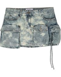 The Attico - The Cargo Denim Mini Skirt - Lyst