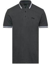 BOSS - Shortsleeve Polo Shirt With Stripedtrim Collar - Lyst