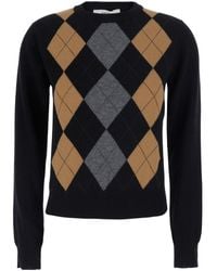 Jucca - Argyle Crew Neck Knitted Sweater - Lyst