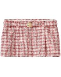 Miu Miu - Belted A-Line Tweed Miniskirt - Lyst