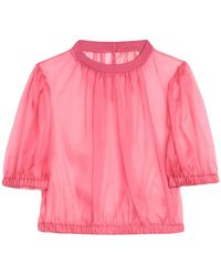 Dolce & Gabbana - Solid Color Organza Short Sleeve Top - Lyst