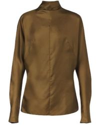Mugler - Silk Twill Top - Lyst
