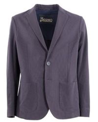 Herno - Single-Breasted Seersucker Blazer - Lyst