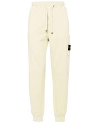 Stone Island - Compass-Badge Cotton Track Trousers - Lyst