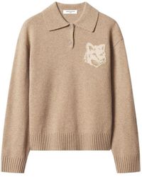 Maison Kitsuné - Fox-Head Intarsia-Knit Sweater - Lyst
