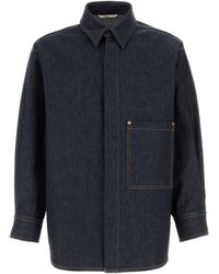 Valentino - Buttoned Long-Sleeved Denim Shirt - Lyst