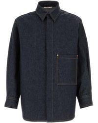 Valentino - Buttoned Long-Sleeved Denim Shirt - Lyst