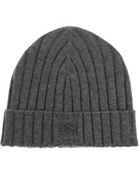 Dolce & Gabbana - Logo Detailed Ribbed Beanie - Lyst