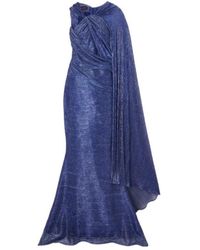 Talbot Runhof - Asymmetrical Cape Effect Dress - Lyst