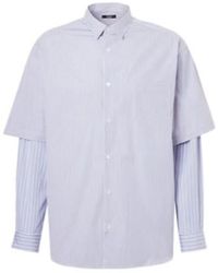 Comme des Garçons - Layered Striped Cotton Poplin Shirt - Lyst