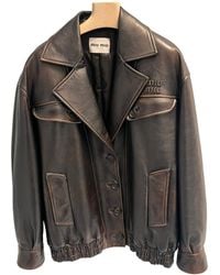 Miu Miu - Nappa Leather Jacket - Lyst
