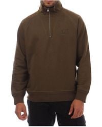C.P. Company - Diagonal Raised Fleece Half-Zip Logo Sweatshirt - Lyst