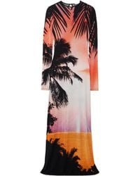 Rabanne - Rabanne Thunderstorm-Printed Maxi Dress - Lyst