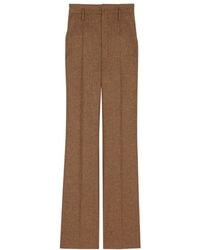 Saint Laurent - High Waist Straight Leg Pants - Lyst