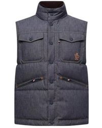 Moncler - Grenoble Krachan Down Denim Vest - Lyst