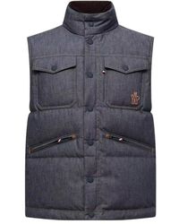 Moncler - Grenoble Krachan Down Denim Vest - Lyst