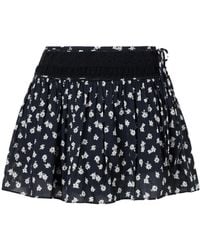 Posse - Floral Lace-Trimmed Midi Skirt - Lyst