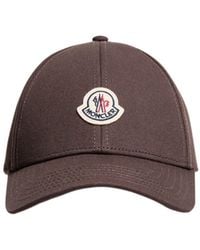 Moncler - Cotton Gabardine Baseball Cap - Lyst