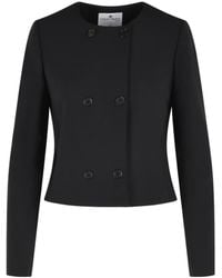 Courreges - Courrèges Double-Breasted Cropped Jacket - Lyst