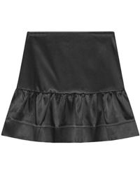 Ganni - Double Satin Flounce Mini Skirt - Lyst