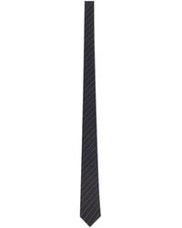 Saint Laurent - Striped Logo Patch Tie - Lyst