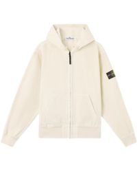 Stone Island - Oversized Fit Hooded Zip-Up Sweatshirt - Lyst
