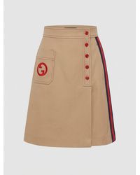 Gucci - Button Front Pocket Skirt - Lyst
