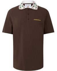 CASABLANCA - Short Sleeve Embroidered Polo Shirt - Lyst