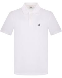 C.P. Company - Logo Embroidered Polo Shirt - Lyst