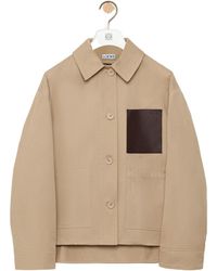 Loewe - Leather-Patch Drawstring Jacket - Lyst