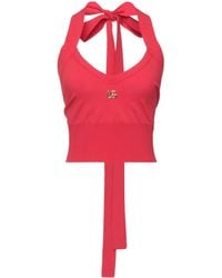 Dolce & Gabbana - Solid Color Sleeveless V-Neck Top - Lyst