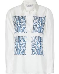Max Mara - Filtro Logo Printed Button-Up Shirt - Lyst