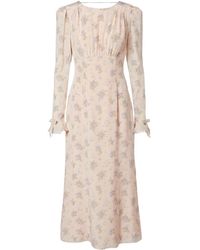 Alessandra Rich - Floral Open-Back Silk Midi Dress - Lyst