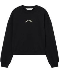 Palm Angels - Curved Logo Cropped Sweatshirt - Lyst
