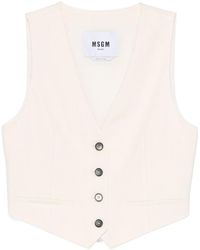 MSGM - V-Neck Buttoned Waistcoat - Lyst