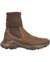 Tod's - Ribbed-Knit Suede Boots - Lyst