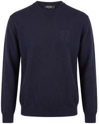 DSquared² - Logo Crew Neck Knitted Sweater - Lyst