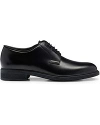BOSS - Lace-Up Leather Derby Shoes - Lyst