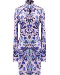 Isabel Marant - Printed Cut-Out Detailed Mini Dress - Lyst