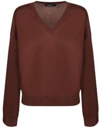 Fabiana Filippi - Sheer V-Neck Knitted Top - Lyst
