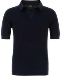 ZEGNA - Short-Sleeved V-Neck Polo Shirt - Lyst