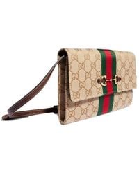 Gucci - Horsebit Web Wallet With Strap - Lyst