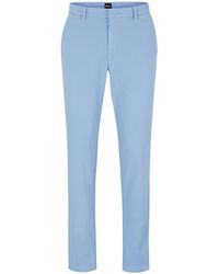 BOSS - Lightblue Twill Chino Trousers - Lyst