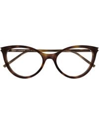 Saint Laurent - Eyewear Logo Printed Cat-Eye Frame Glasses - Lyst