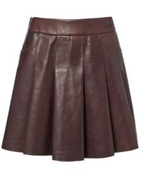 Nour Hammour - Pleated Leather Miniskirt - Lyst