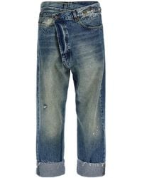 R13 - Crossover Cuffed Jeans - Lyst