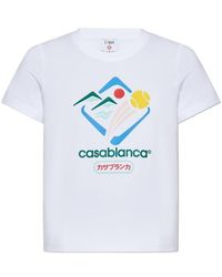 CASABLANCA - Logo Printed Crewneck T-Shirt - Lyst
